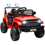 Carro Elétrico para Crianças acima de 3 Anos Carro Elétrico Infantil UTV Carro a Bateria 12V com Controlo Remoto Velocidade Ajustável USB Faróis e Buzina 95x62,5x65 cm Vermelho