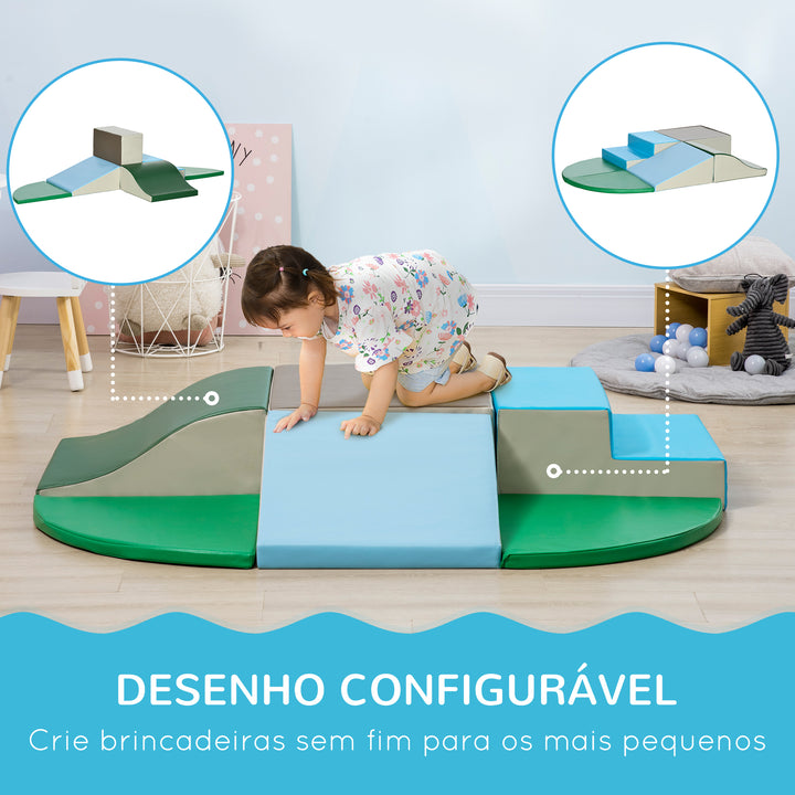 Conjunto de 6 Blocos de Espuma para Crianças de 12-36 Meses Blocos de Construção Brinquedo Educativo Infantil para Escalar Multicor