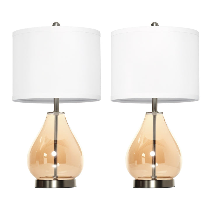Conjunto de 2 Candeeiros de Mesa Candeeiros de Mesa com Ecrã de Linho Suporte para Lâmpada E27 Máx. 40W para Sala de Estar Dormitório Ø30x56 cm Branco