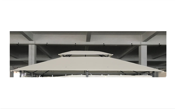 Teto de Substituição 4x3m para Pérgola de Jardim 2 Níveis Respirável com 8 Orifícios de Drenagem Cobertura Superior de Substituição para Pérgola Exterior Bege