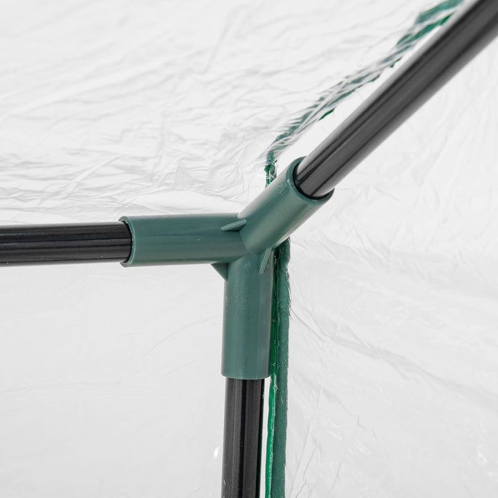 Estufa 119x60x60cm Estufa de Jardim com 2 Janelas Enroláveis para Cultivo de Plantas Verduras Flores Transparente