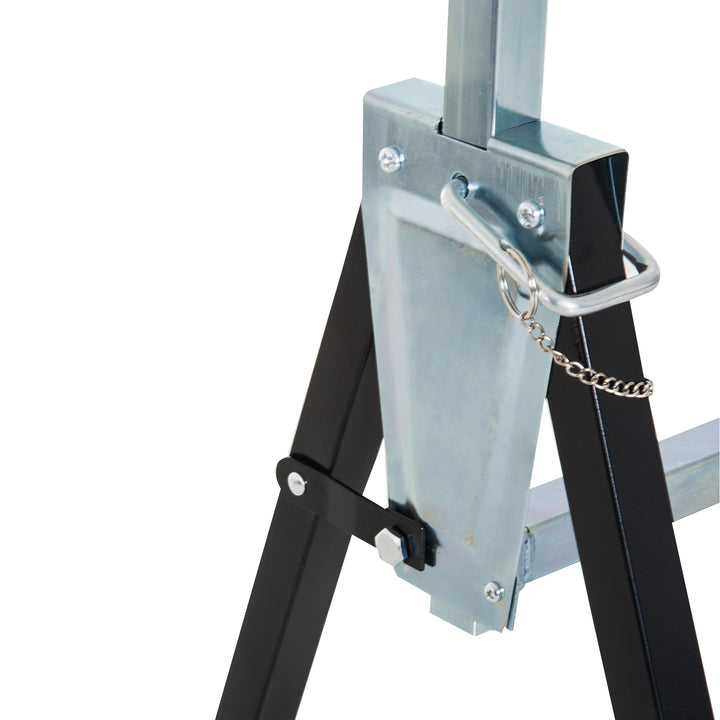 Conjunto de 2 Andaimes Cavalete telescópico Altura Ajustável Dobrável Metálico Quadrado Estável Carga 200kg Aço 68x58x80-130 cm Preto