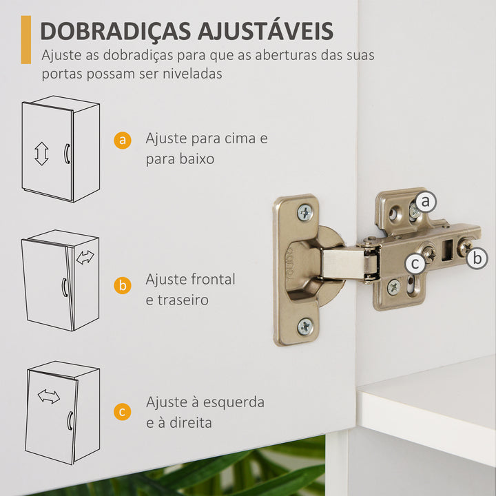 Armário de Armazenamento de Cozinha Armário Alto com 3 Gavetas 3 Portas e Prateleiras Interiores Ajustáveis móvel Auxiliar para Sala de Jantar Sala de Estar 80x39,5x183,5cm Branco