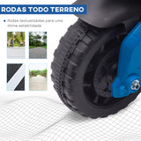 Mota Elétrica para Crianças a partir de 18 Meses 6V com Faróis Buzina 2 Rodas de Equilibrio Velocidade Máx. de 3km/h Motocicleta de Brinquedo 88,5x42,5x49 cm Azul