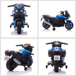 Mota Elétrica para Crianças a partir de 18 Meses 6V com Faróis Buzina 2 Rodas de Equilibrio Velocidade Máx. de 3km/h Motocicleta de Brinquedo 88,5x42,5x49 cm Azul