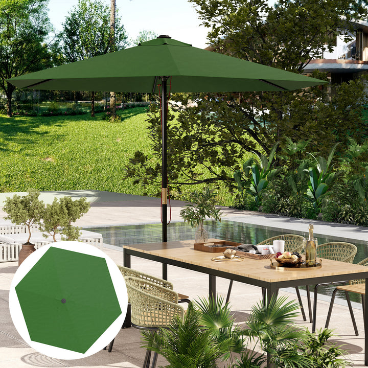 Toldo de Substituição para Chapéu de Sol de 3m Toldo para Chapéu de Sol com Ventilação Superior Proteção UV 30+ Toldo de Substituição para Chapéu de Sol de Poliéster para Exteriores Verde