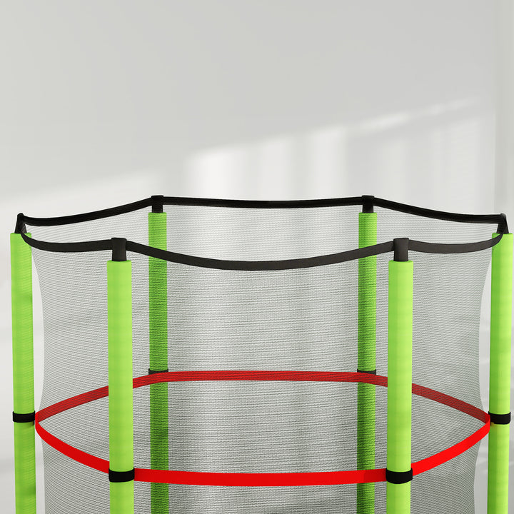 Trampolim Infantil Ø140x190 cm Trampolim para Crianças de 3-6 Anos com Rede de Segurança Carga 45 kg para Interior Verde