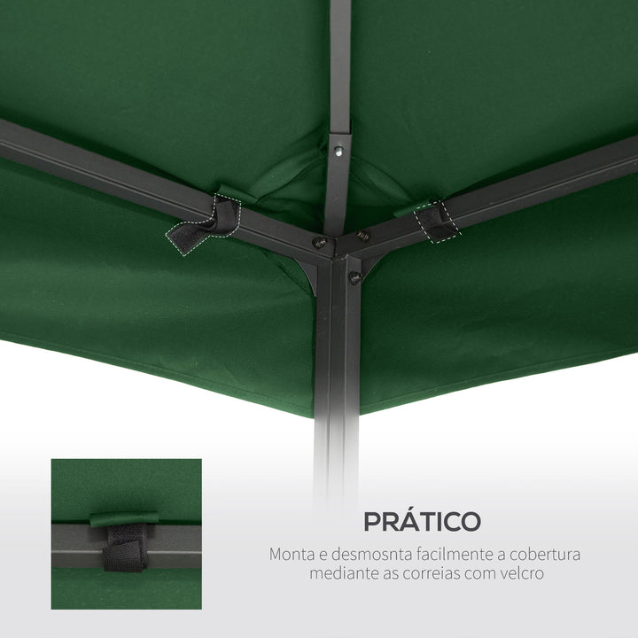 Teto de Reposição para tenda 300x300cm Poliéster Verde Telhado de substituição