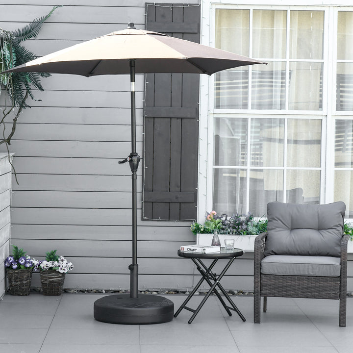 Base para Chapéu de Sol Recarregável com Água 30kg Base Chapéu de Sol Redonda para Mastros de 38mm 48mm Metal e Plástico para Jardim Terraço Ø55x38cm Preto
