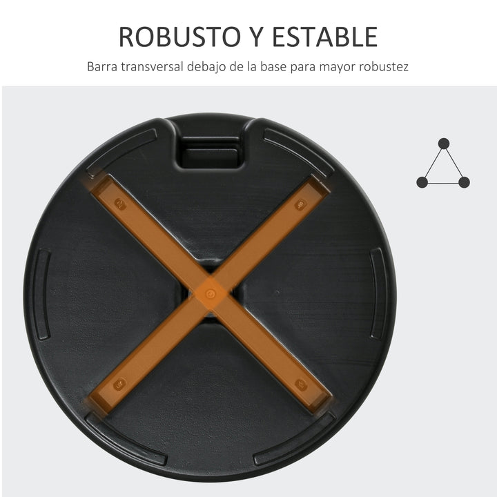 Base para Chapéu de Sol Recarregável com Água 30kg Base Chapéu de Sol Redonda para Mastros de 38mm 48mm Metal e Plástico para Jardim Terraço Ø55x38cm Preto