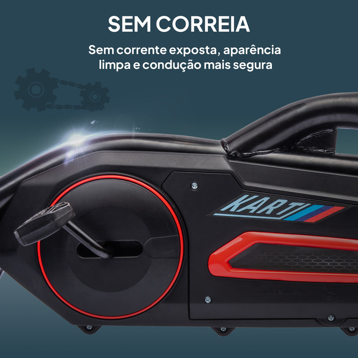 Kart a Pedais Infantil Kart a Pedais para Crianças de 3-8 Anos com Assento Ajustável em 4 Posições, Travão de Mão e Rodas de EVA Carga 30 kg 100x58x58,5 cm Vermelho
