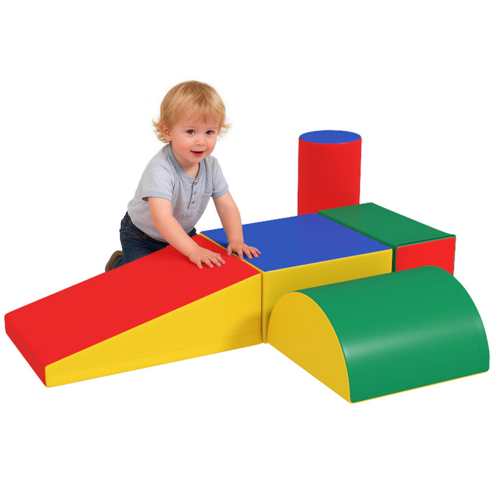 Conjunto de 5 Blocos de Psicomotricidade para Crianças Blocos de Construção Figuras de Construção Brinquedo de Aprendizagem para Escalar Gatear Multicor