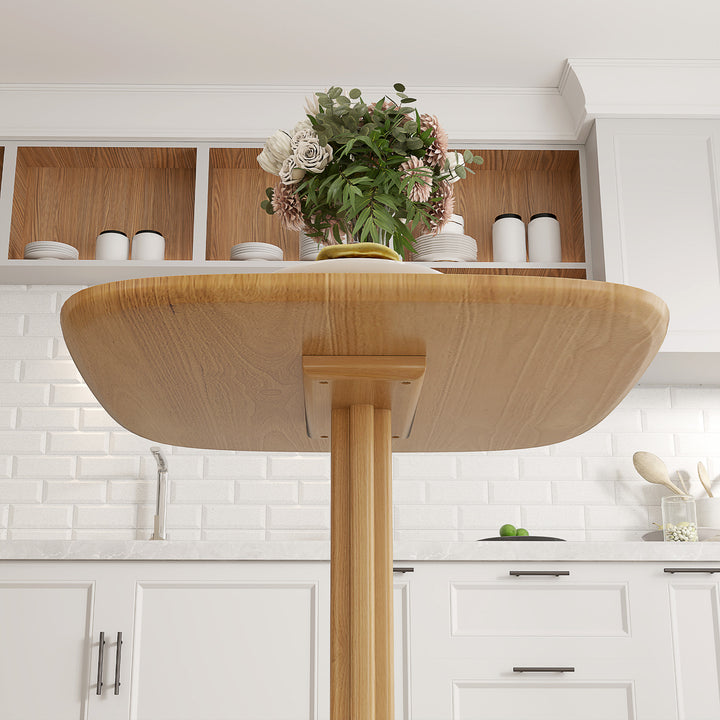 Mesa de Refeição de Madeira Mesa de Cozinha Quadrada para 4 Pessoas Base Quadrada para Espaços Pequenos Sala 70x70x75 cm Madeira