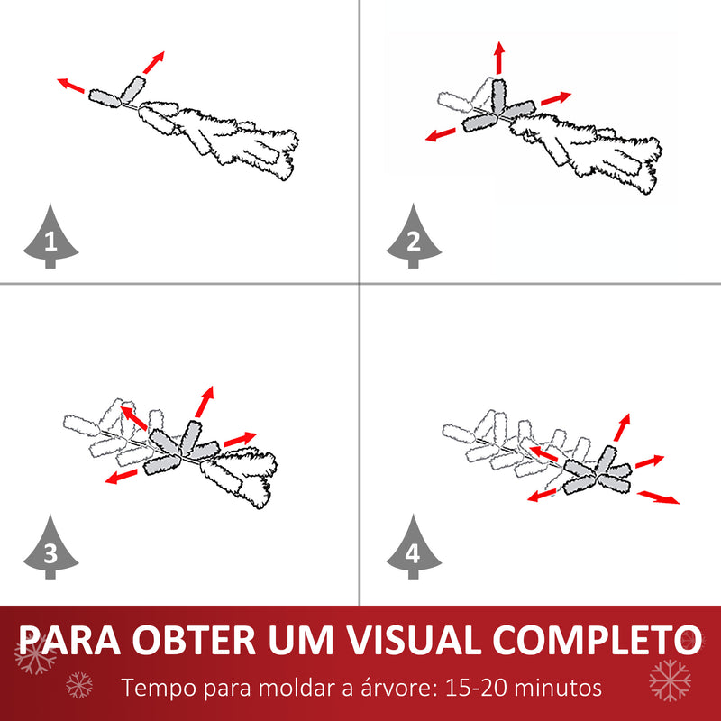 Árvore de Natal 120 cm Árvore de Natal Automática com 222 Ramos 28 Decorações Suporte em Aço Base Dobrável e Removível para Sala Verde