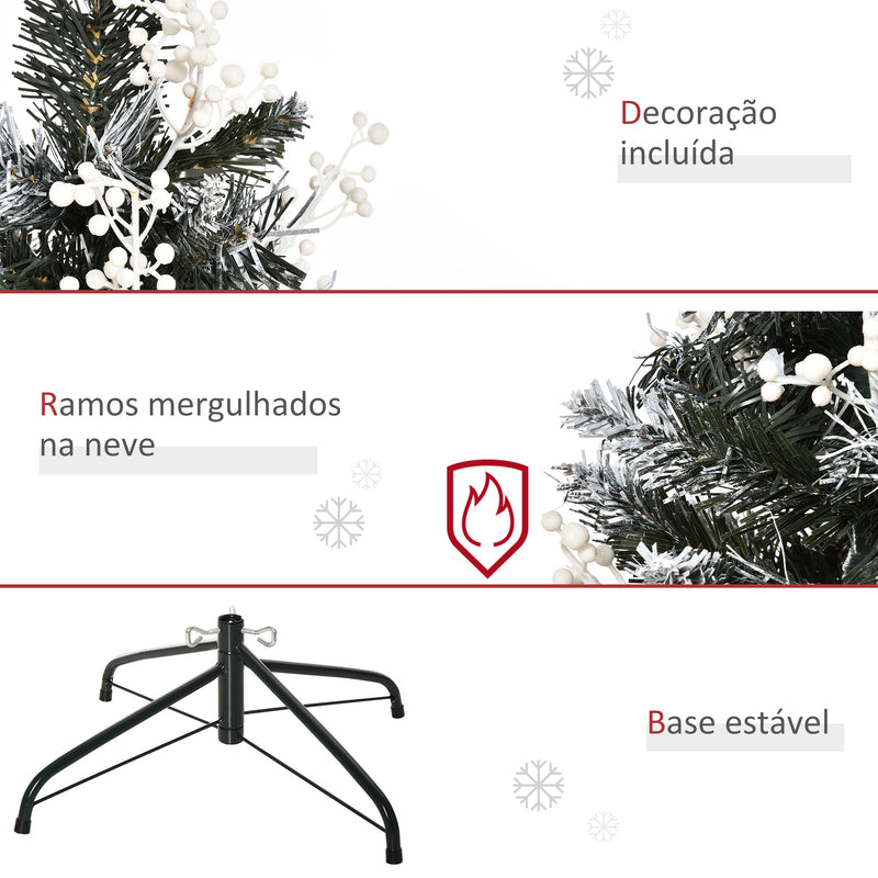 Árvore de Natal 120 cm Árvore de Natal Automática com 222 Ramos 28 Decorações Suporte em Aço Base Dobrável e Removível para Sala Verde