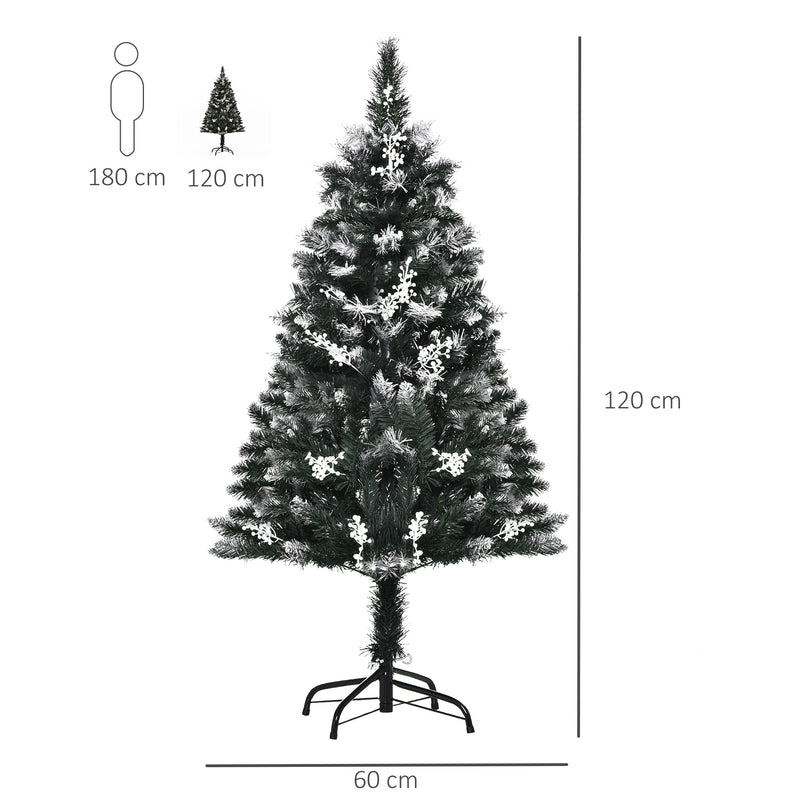 Árvore de Natal 120 cm Árvore de Natal Automática com 222 Ramos 28 Decorações Suporte em Aço Base Dobrável e Removível para Sala Verde