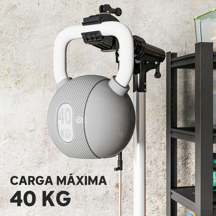 Suporte para Reparação de Bicicleta Suporte para Bicicleta Dobrável com Bandeja Magnética Altura Ajustável 107-160 cm e Giratório 360º Carga 40 kg Preto