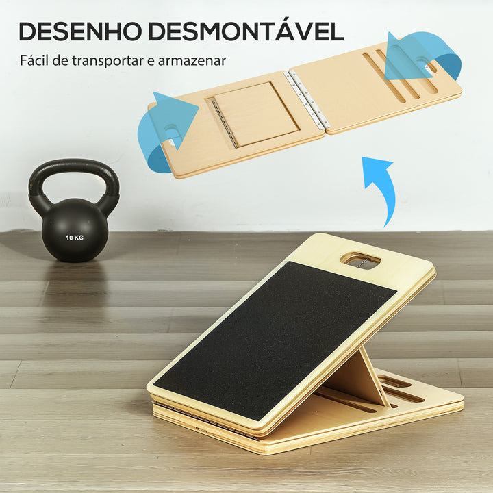 Barra de Pilates Conjunto de Pilates com 6 Faixas Elásticas Tábua Inclinada Ajustável para Treino de Corpo Inteiro em Casa 90x33x3 cm Cinza