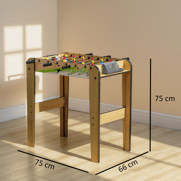 Matraquilho para Crianças em Madeira Mesa de Matraquilho com 2 Marcadores 6 Punhos 18 Jogadores 6 Varas e 2 Bolas Presente para Adultos Famílias Festas 75x66x75 cm Madeira