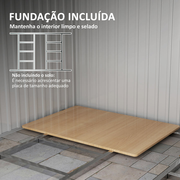 Barracão Metálico Placa Verde para armazenar ferramentas com grande espaço 246x192,5x177,5 cm