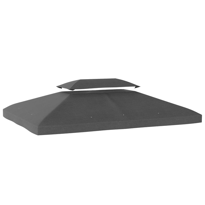 Teto de Substituição para Pérgola 3x4 m com Teto Duplo, 10 Orifícios de Drenagem e Proteção UV, Apenas Cobertura de Substituição, Cor Cinza