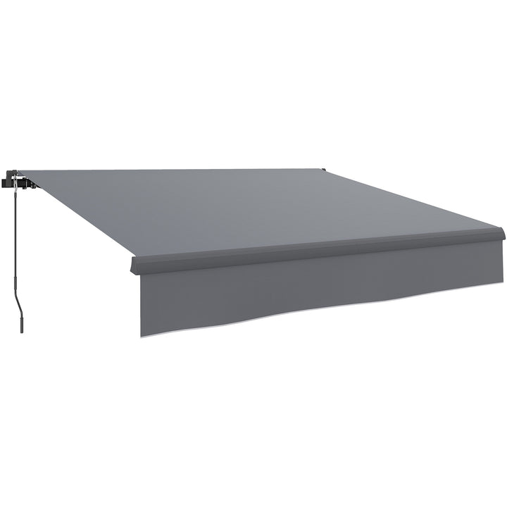 Toldo Retrátil Manual para Jardim Toldo Exterior Ajustável com Manivela Proteção UV Estrutura de Metal e Alumínio 295x200 cm Cinzento