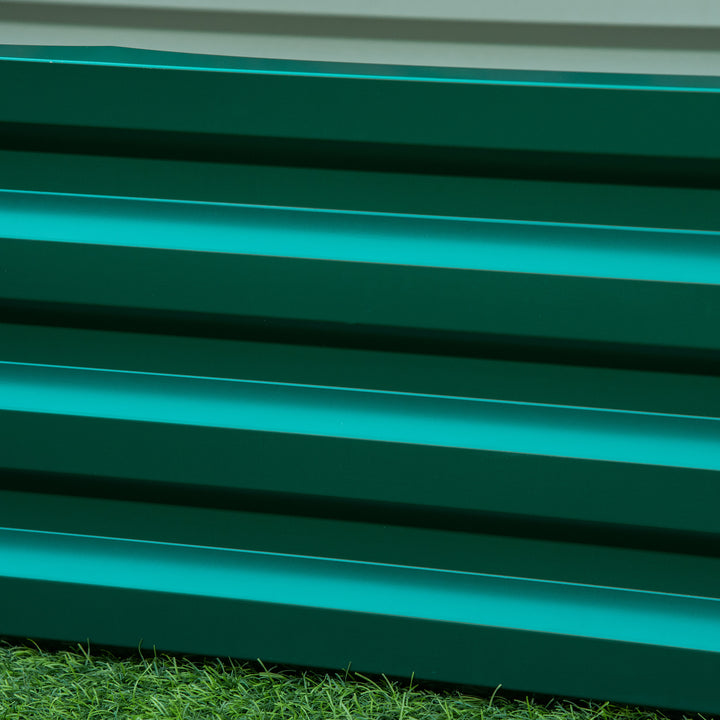 Caixa de Plantio de Aço Galvanizado Horta para Cultivar Plantas Flores Ervas Floreira Exterior Retangular com Fundo Aberto 120x60x30,5 cm Verde