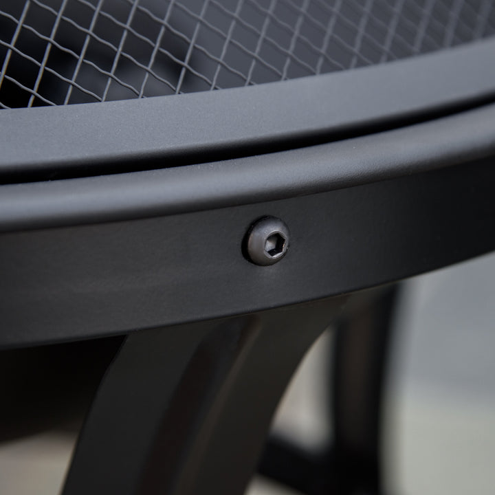 Braseiro de Exterior Braseiro para Jardim de Aço com Tampa Protetora e Atiçador para Fogueiras na Varanda Campismo Ø55x50 cm Preto