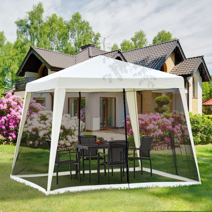 Tenda 3x3x2,35 m com Painéis Laterais e Mosquitero Aço Exterior Poliéster Cor Bege