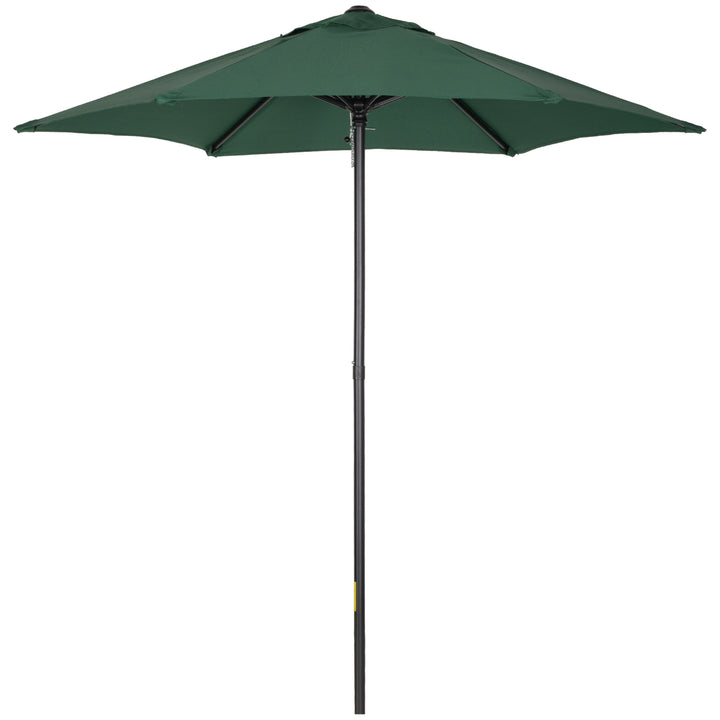 Chapéu de Sol de Jardim Ø2x2 m Chapéu de Sol com Mastro de Alumínio Manivela Teto com Ventilação Suporte de Fixação e Desmontável para Terraço Pátio Exterior Verde