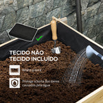 Caixa de Plantio de Madeira de 3 Níveis Horta Vertical em Escada com Malha Geotextil para Cultivos de Plantas Flores para Jardim Terraço Exterior 93x93x35 cm Natural