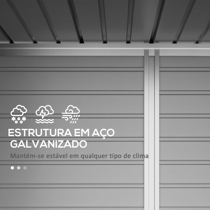 Abrigo de Jardim 2,7m² 249x121x183 cm Abrigo de Exterior com Porta Dupla 2 Ventilaç4oes e Trava Abrigo para Pátio Verde