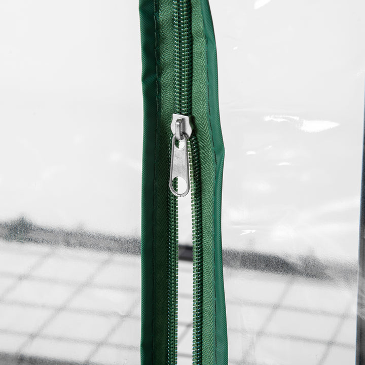 Estufa Pequena Estufa de Exterior com Rodas Prateleiras de 4 Níveis Porta com Fecho de Correr e Estrutura de Aço Estufa para Cultivar Plantas Flores 69x50x165 cm Transparente