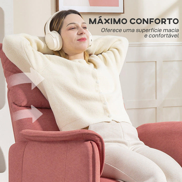 Poltrona Relax Reclinável Elétrica Poltrona Reclinável Silenciosa com Função Memória Apoio para Pés Controlo Remoto e Bolsos Laterais para Dormitório Sala de Estar 80x83x104 cm Laranja