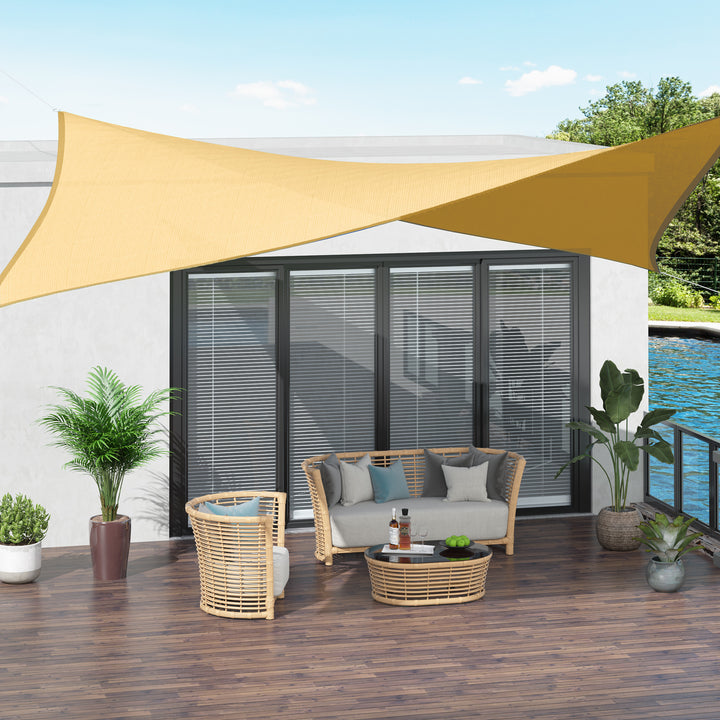 Toldo vela 3x4m retangular para Terraço jardim Camping cor areia