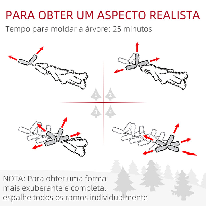 Árvore de Natal 180 cm Árvore de Natal Artificial Coberta de Neve com 479 Ramos e Suporte de Metal Árvore Natalícia para Sala Interior Verde