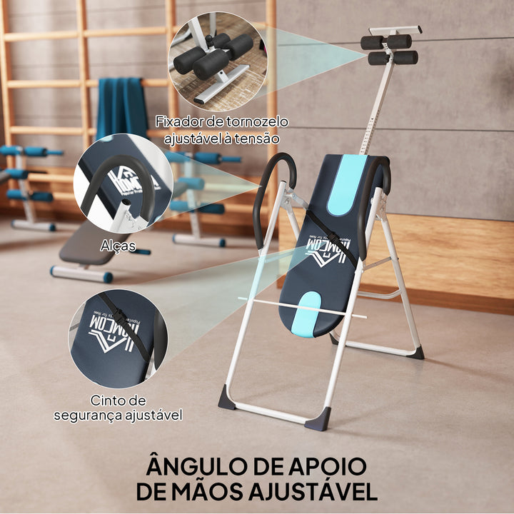Tábua de Inversão Gravitacional Dobrável com Altura Ajustável 147-198 centímetros - Material de Aço