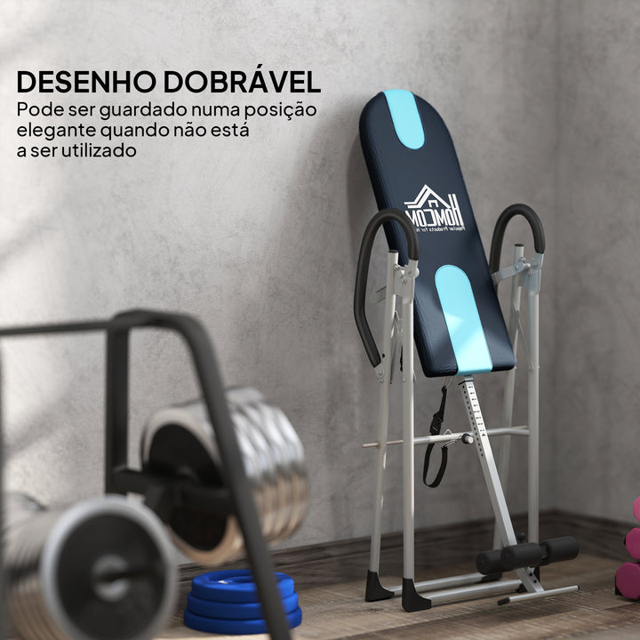 Tábua de Inversão Gravitacional Dobrável com Altura Ajustável 147-198 centímetros - Material de Aço