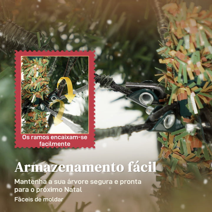 Árvore de Natal Artificial 180 cm Árvore de Natal com 1794 Ramos Densos Suporte Metálico Dobrável Montagem Fácil para Interior Verde