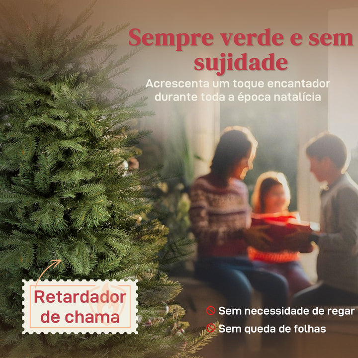 Árvore de Natal Artificial 180 cm Árvore de Natal com 1794 Ramos Densos Suporte Metálico Dobrável Montagem Fácil para Interior Verde