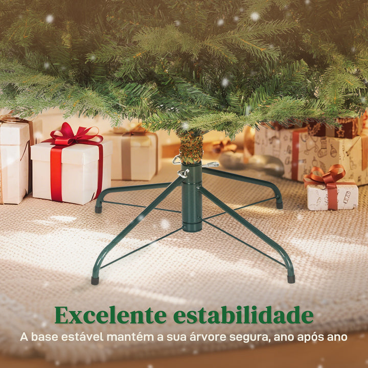 Árvore de Natal Artificial 180 cm Árvore de Natal com 1794 Ramos Densos Suporte Metálico Dobrável Montagem Fácil para Interior Verde