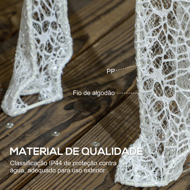 Rena com Trenó Luminoso Decoração de Natal com 170 LED Branco Quente Iluminação Natalícia para Interior Exterior e Jardim 50x29x42 cm Multicor