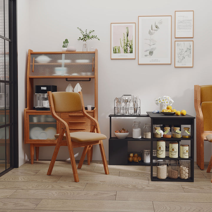 Mesa de Computador Secretária Mesa de Canto Giratória 360° com 5 Prateleiras para Casa Escritório Preto