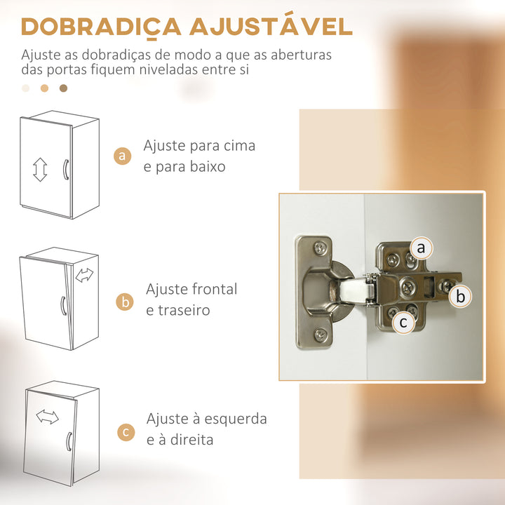 Armário de Cozinha Móvel Auxiliar de Cozinha com 4 Portas Bandeja Amovível Prateleira Ajustável Gaveta e Bancada para Micro-Ondas 70x40x180 cm Branco