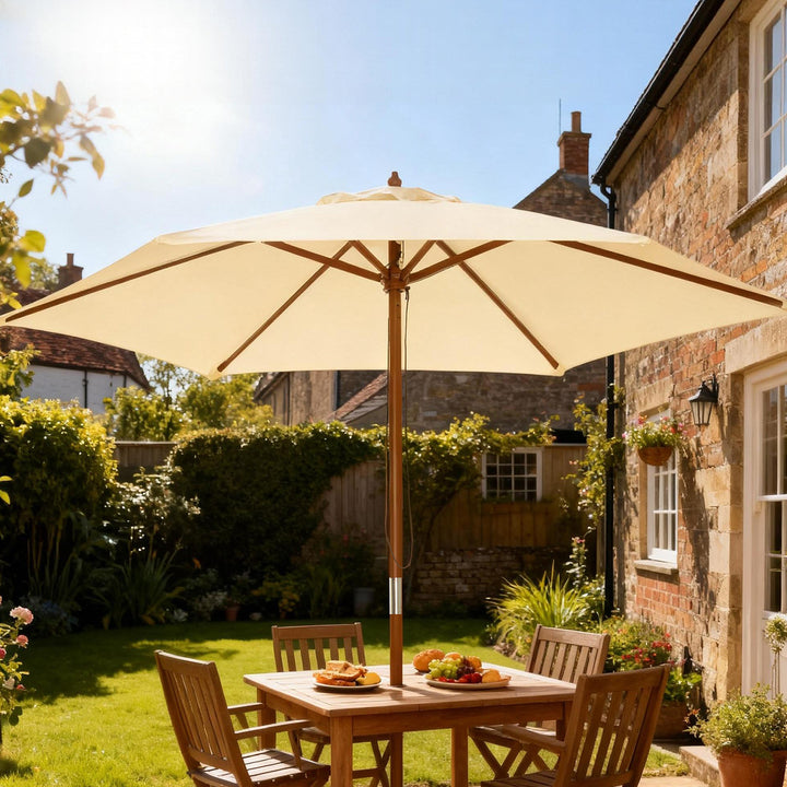 Parasol Pátio Terraço Jardim Diâmetro 250x225 cm Cor Creme