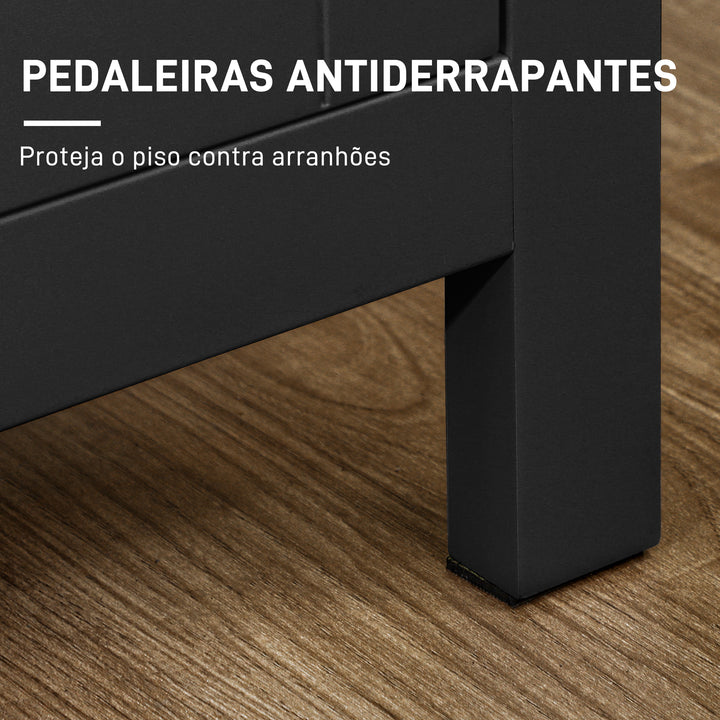 Aparador de Sala de Estar com 3 Portas Buffet Sala de Estar com Prateleiras Ajustáveis para Sala de Jantar Estilo Moderno 120x40x70 cm Preto e Madeira