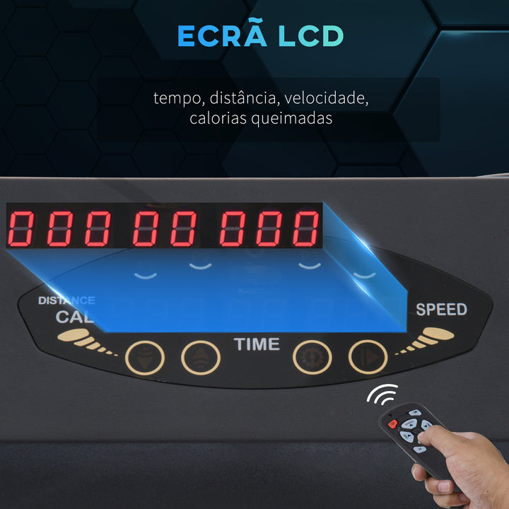 Esteira elétrica 1-6 km / h com tela LCD 101x54x105 cm Preto