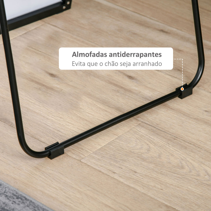 Espelho de Pé Espelho de Corpo Inteiro de Liga de Alumínio Espelho de Parede com 2 Formas de Utilização Forma Retangular para Corredor Dormitório Sala de Estar 50x161,5x2 cm Preto