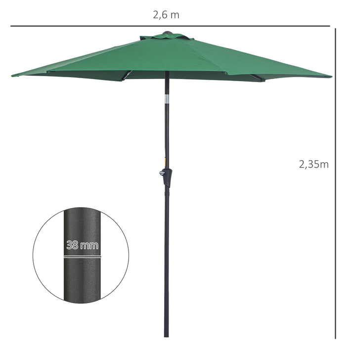 Guarda-sol Reclinável com Manivela de Alumínio com Tela de Poliéster para Jardím Pátio Terraço - F270x235 cm