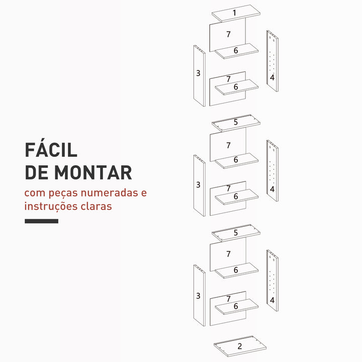 Estante para CDs e DVDs Suportes para CD Estreitos com 9 Compartimentos Prateleiras Ajustáveis para Sala Escritório 33x24x140 cm Branco